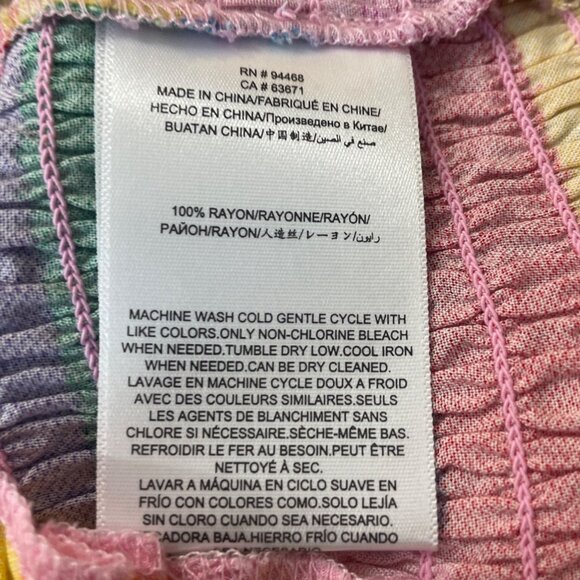 BCBGeneration Women's Multicolor Playful Stripe Smocked Crop Top Sz XS - Picture 6 of 7